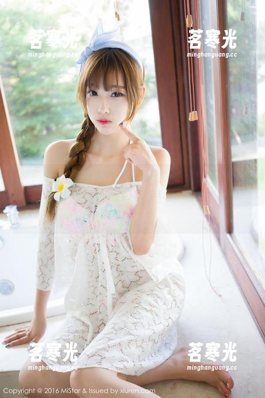 MiStar魅妍社-娜露Selena MiStar魅妍社 - 当娜露Selena穿上白裙,免费图片变得如诗如画,快来流眼霜吧。
